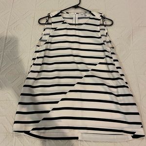 Madewell black and white stripe sleeveless top